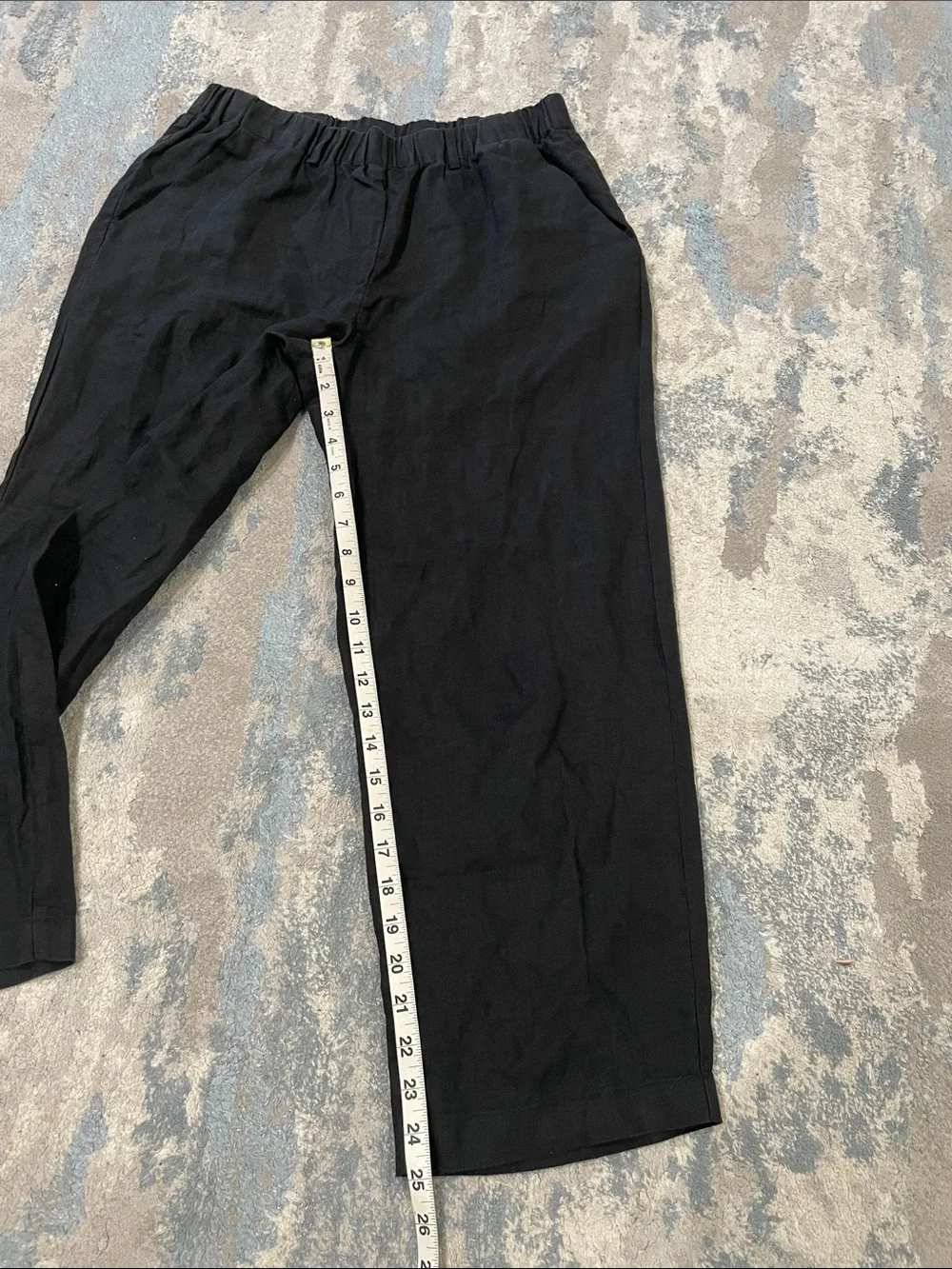 Quince 100% European Linen Black Pants Size Small